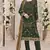 Green embroidered faux georgette semi stitched salwar suit