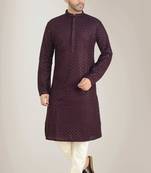 Arruga stylish wine georgette golden sequins kurta pajama
