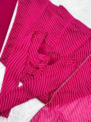 Fox Georgette Laheriya Print Fabric Fully Flair Anarkali Kurti, Dupatta And Pent 10
