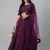 magnetic purple thread embroidered net festival lehenga set choli with dupatta