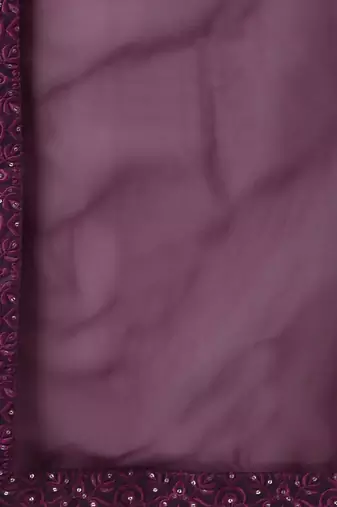 magnetic purple thread embroidered net festival lehenga set choli with dupatta