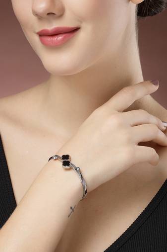 women silver-plated cuff bracelet