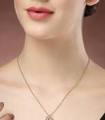 women rose gold heart shape american diamond metal chain