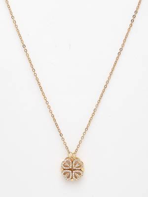 women rose gold heart shape american diamond metal chain 3