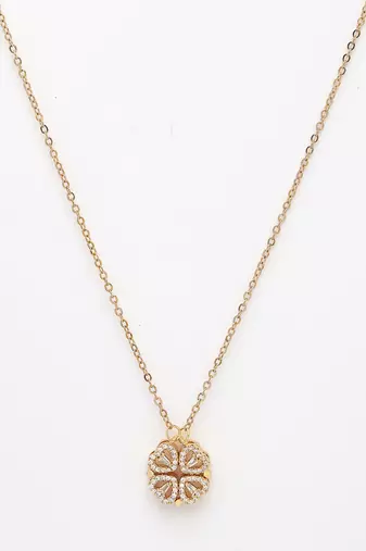 women rose gold heart shape american diamond metal chain