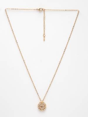 women rose gold heart shape american diamond metal chain 4