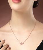 women rose gold american diamond metal chain