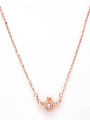 women rose gold american diamond metal chain 3