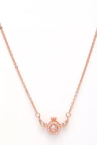 women rose gold american diamond metal chain