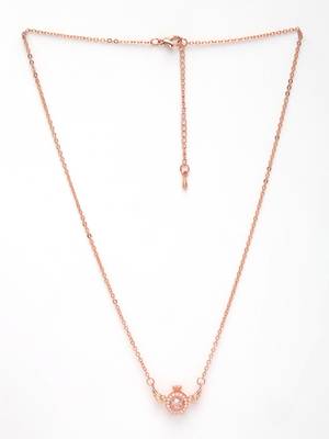 women rose gold american diamond metal chain 4
