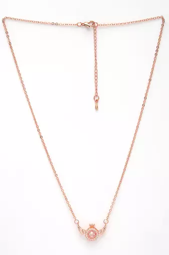 women rose gold american diamond metal chain