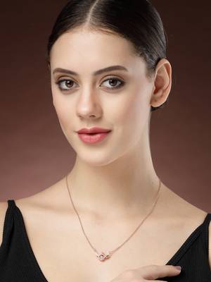 women rose gold american diamond metal chain 5