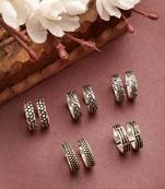 women pair of 5 silver-plated  german silver  toe rings