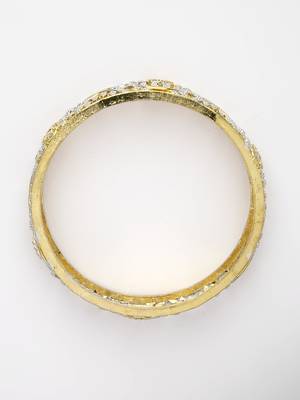 women set of 2 gold-plated american diamond emblished handcrafted bangles 5