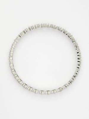 women set of 2 silver-plated cz stone-studded handcrafted bangles 3