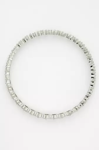 women set of 2 silver-plated cz stone-studded handcrafted bangles
