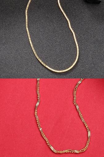 women set of 2 gold-plated minimal chain