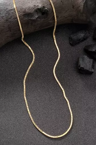 women set of 2 silver & gold rhodium-plated minimal chain