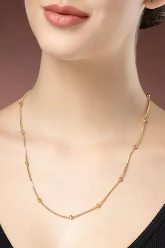 women set of 2 silver & gold rhodium-plated minimal chain