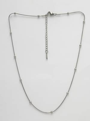 women set of 2 silver & gold rhodium-plated minimal chain 5