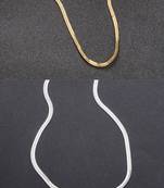 women set of 2 silver & gold rhodium-plated minimal chain