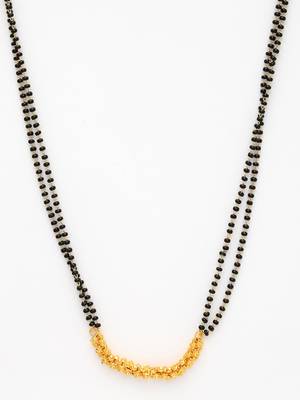 women gold-plated black beaded mangalsutra 3