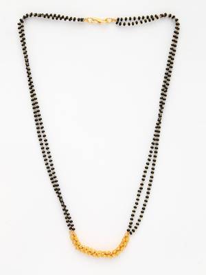 women gold-plated black beaded mangalsutra 4