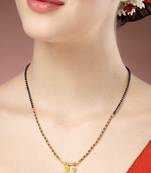 women gold-plated black beaded mangalsutra