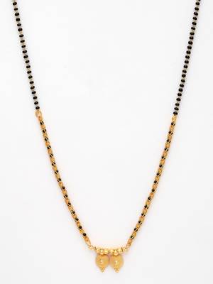 women gold-plated black beaded mangalsutra 3