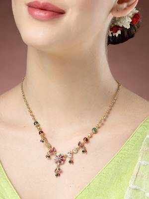 women multicolor gold-plated minimal chain 1
