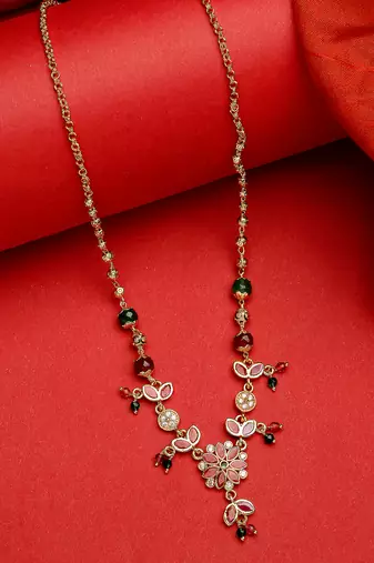 women multicolor gold-plated minimal chain