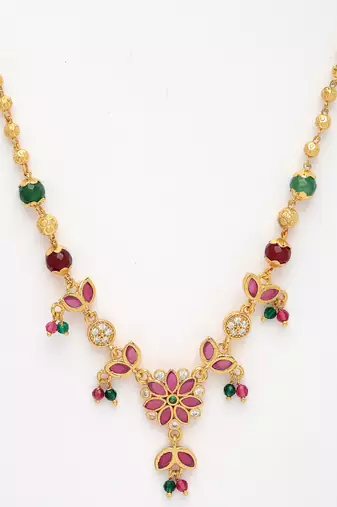 women multicolor gold-plated minimal chain