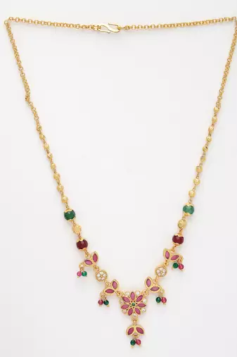 women multicolor gold-plated minimal chain