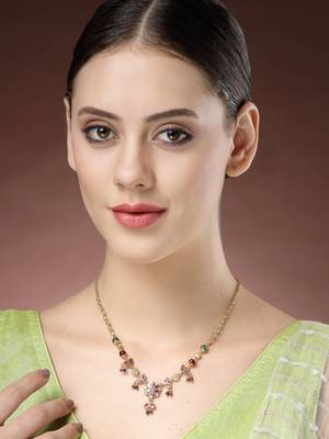 women multicolor gold-plated minimal chain 5