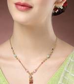 women multicolor gold-plated minimal chain