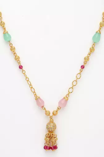 women multicolor gold-plated minimal chain