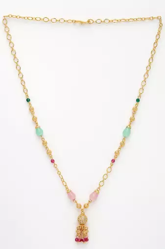 women multicolor gold-plated minimal chain