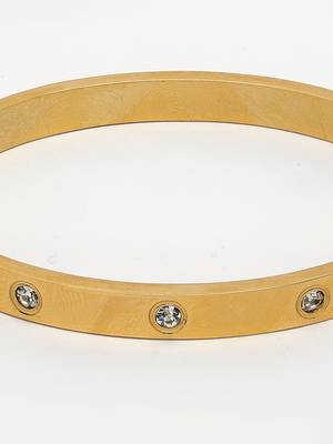 women gold-plated cz stone-studded kada bracelet 3