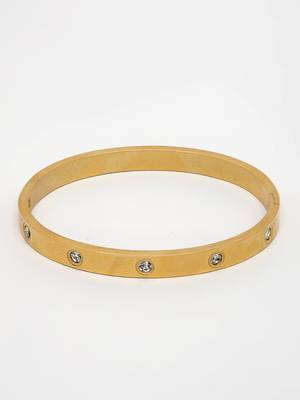 women gold-plated cz stone-studded kada bracelet 4