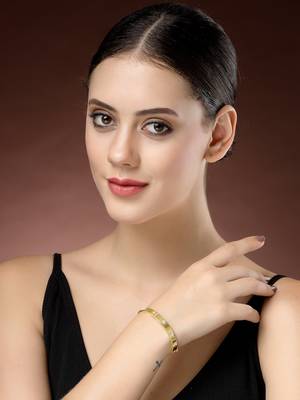 women gold-plated cz stone-studded kada bracelet 5