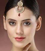 women gold-plated cz stone-studded maang tikka