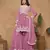 Pink embroidered faux georgette sharara suit
