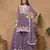Lavender embroidered faux georgette semi stitched sharara suit