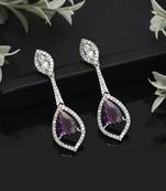 Light purple color american diamond earrings