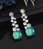 Light green color american diamond earrings