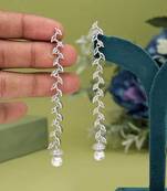 Silver color american diamond earrings