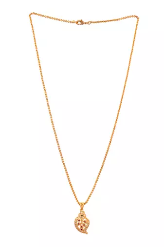 Mango pendant necklace MEDIUM length one gram gold