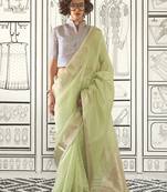 Chiffon Weaving Light Green Designer Saree