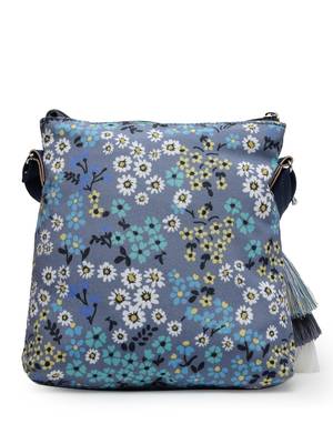 lush grey & multi floral printed polycotton sling bag 4