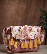 lush dusty pink & multi floral printed polycotton sling bag